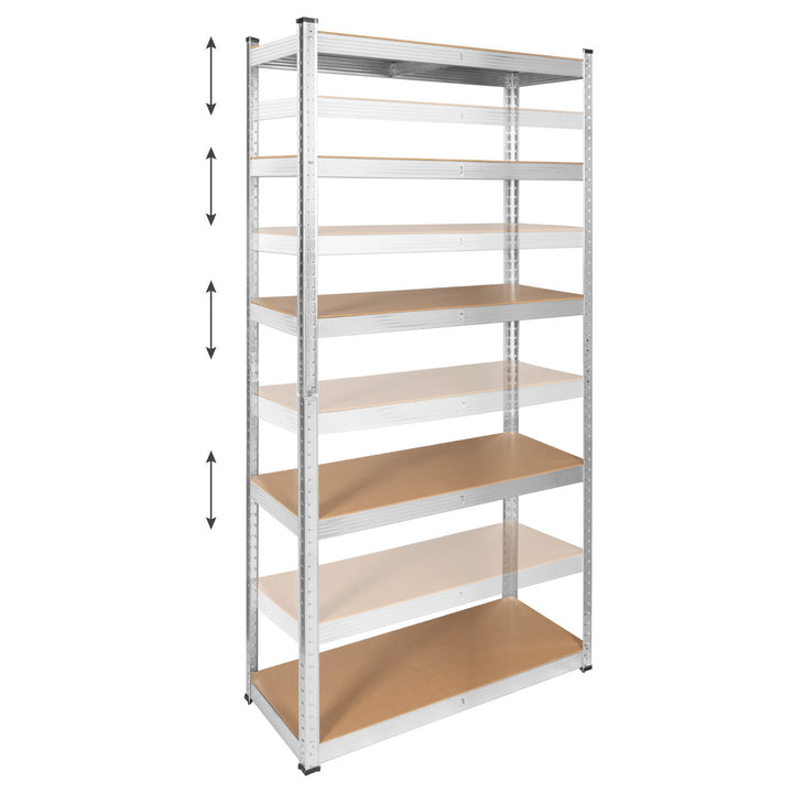 Estantería metálica de almacén, 5 estantes, capacidad máxima de 750 kg, 180 x 90 x 40, color plateado «Rebel», 2 unidades