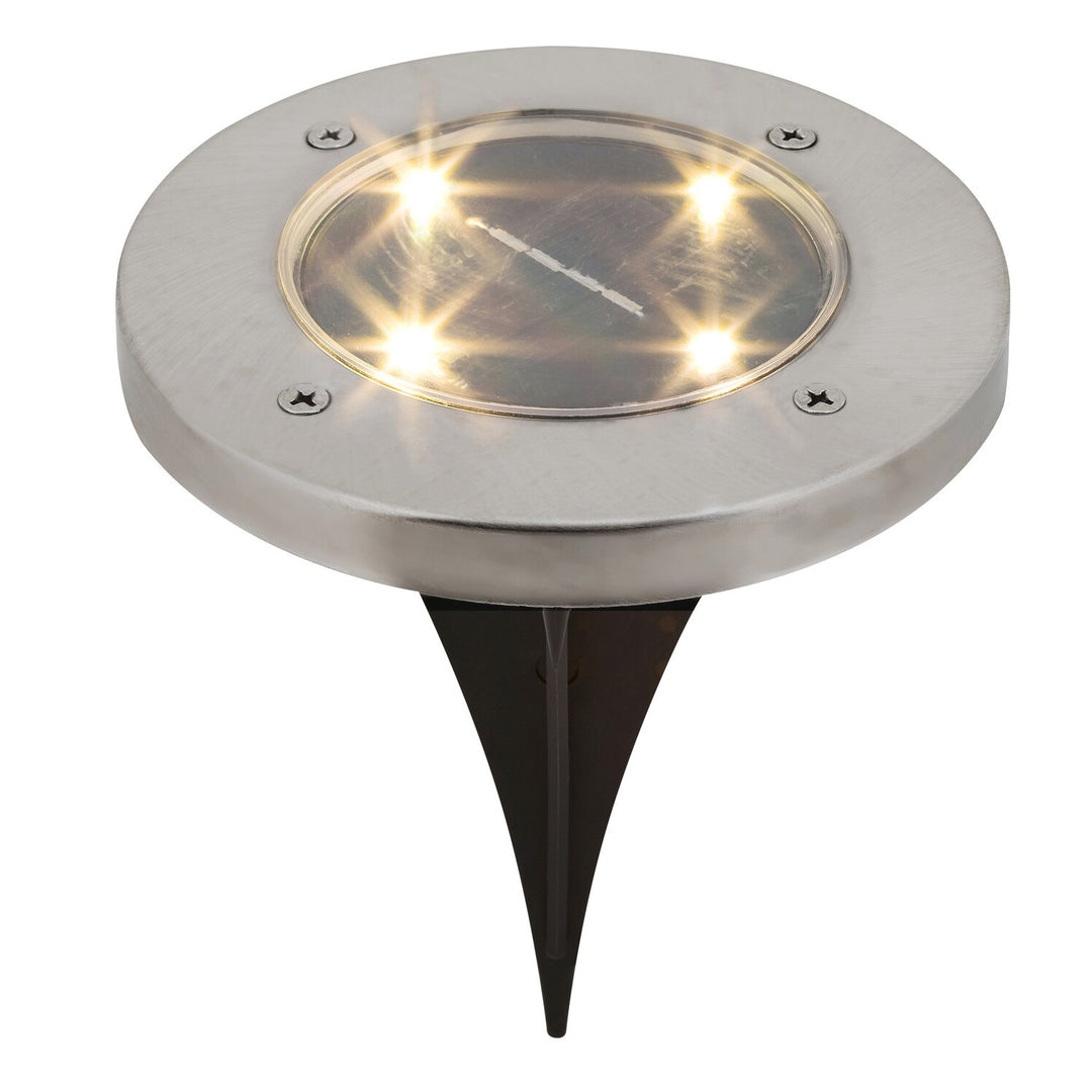 Lámpara solar de jardín Rabalux Dannet, IP44, color cromo satinado, 7975, 4 unidades