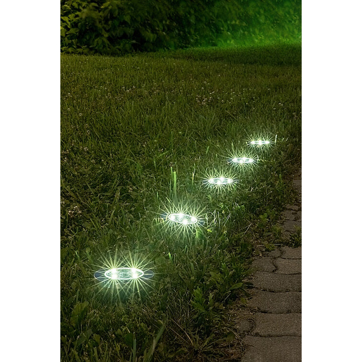 Lámpara solar de jardín Rabalux Dannet, IP44, color cromo satinado, 7975, 4 unidades