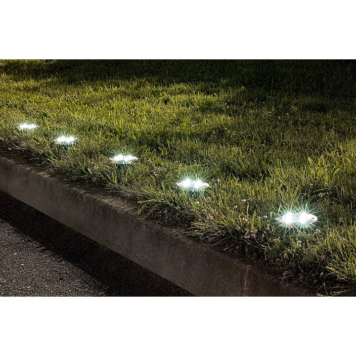 Lámpara solar de jardín Rabalux Dannet, IP44, color cromo satinado, 7975, 4 unidades