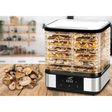 Secador de setas, verduras, frutas y carne LTC, de metal, 7 bandejas, con pantalla, panel táctil, potencia de 380 W, función de mantenimiento de la temperatura, LXSR004