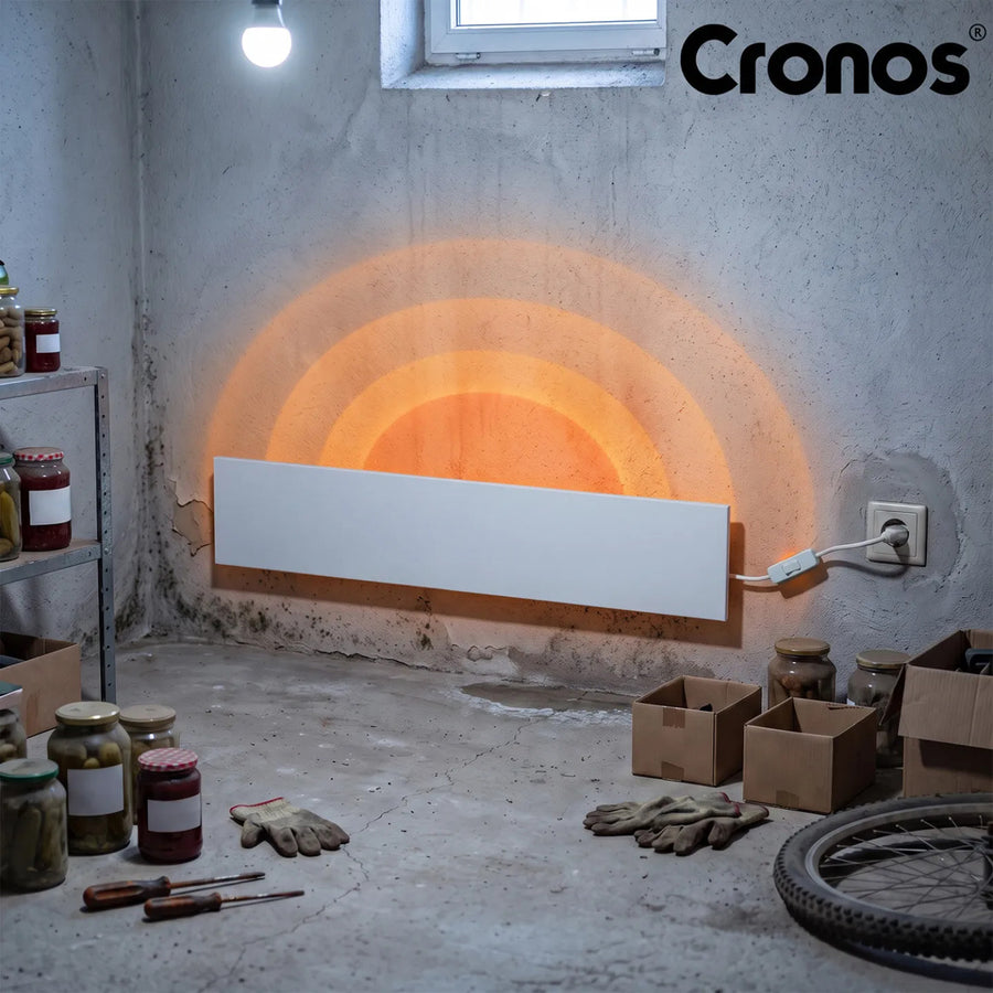Panel calefactor por infrarrojos Cronos Anti-Mold, potencia de 50 W, para la calefacción y deshumidificación localizadas de paredes húmedas, MRH-50