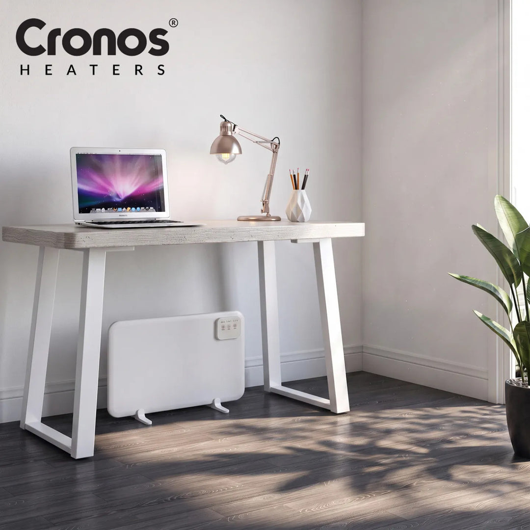 Panel calefactor por infrarrojos para debajo del escritorio Cronos, potencia de 120 W, temporizador, 3 niveles de funcionamiento, DCH-150