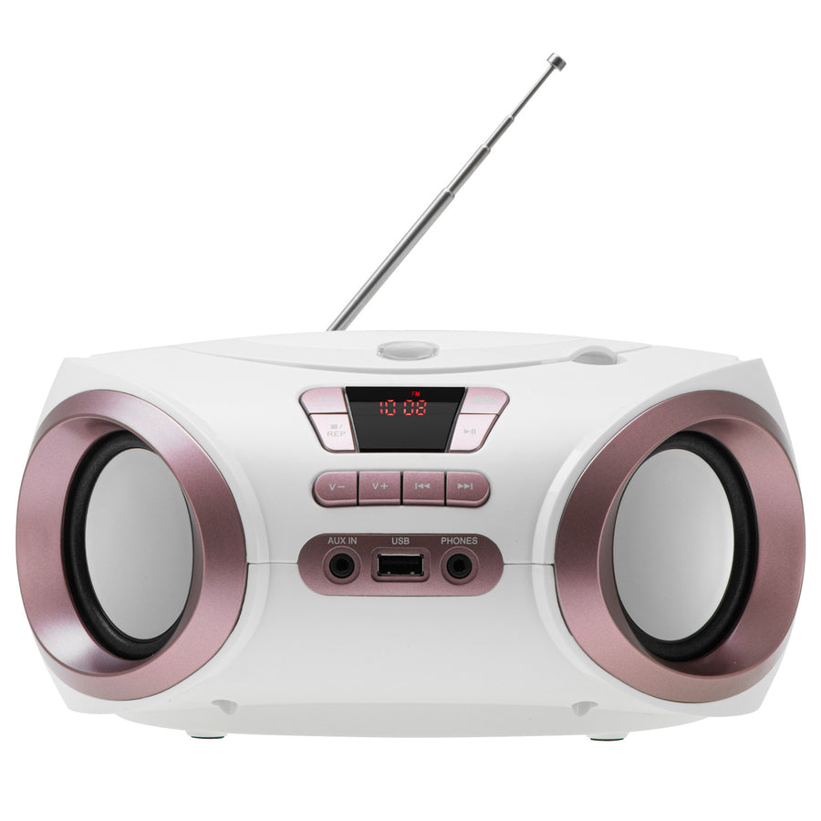Radio Boombox con CD-MP3, USB, radio FM, AUX, toma para auriculares, Adler, AD 1181
