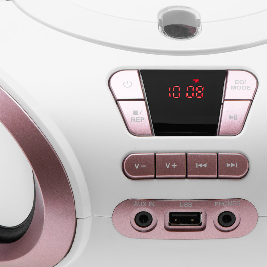 Radio Boombox con CD-MP3, USB, radio FM, AUX, toma para auriculares, Adler, AD 1181