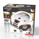 Radio Boombox con CD-MP3, USB, radio FM, AUX, toma para auriculares, Adler, AD 1181
