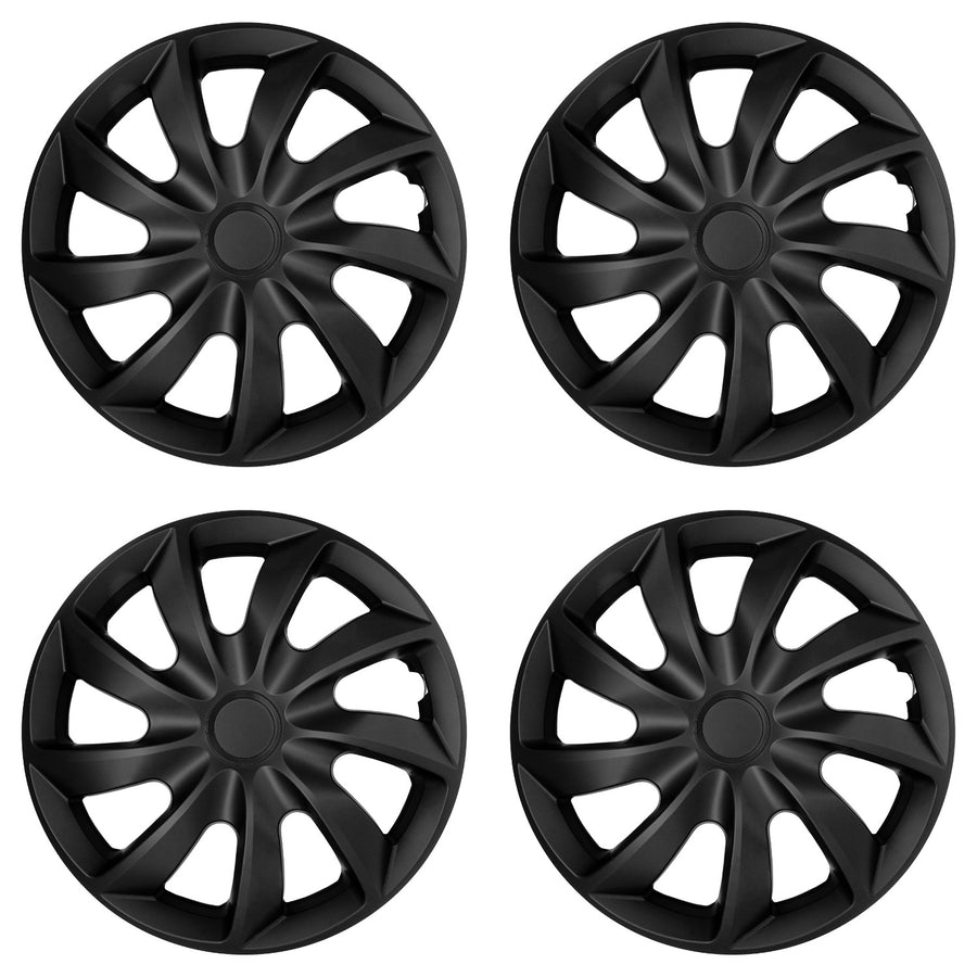 Tapacubos universales para coche de 16'' NRM Quad, negros mate, 4 unidades