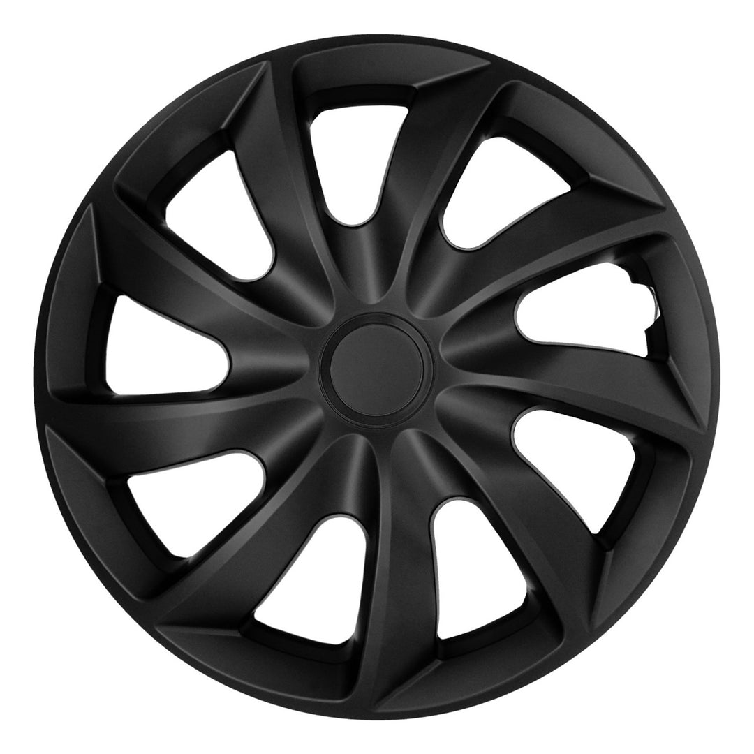 Tapacubos universales para coche de 16'' NRM Quad, negros mate, 4 unidades