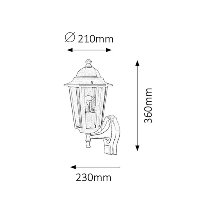 Aplique Rabalux, para exterior, con sensor de movimiento, IP43, E27, máx. 60 W, negro, Velence, 4 unidades