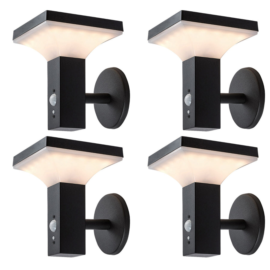 Lámpara Rabalux, de pared, para exteriores, solar, IP44, LED de 4 W, Geleen, 4 unidades