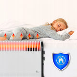 Convector eléctrico Extralink, potencia de 2000 W, ventilador integrado para la distribución del calor, regulación en 3 niveles, modo turbo, LCV-06