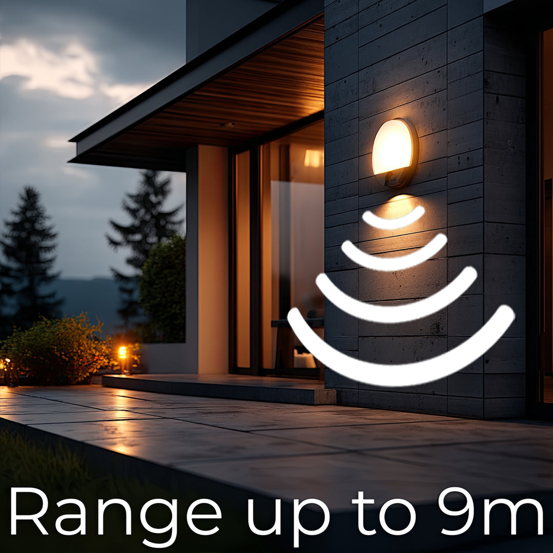 Lámpara LED con sensor de movimiento Maclean, sensor PIR, color gris, 15 W, IP54, 1100 lm, luz neutra, MCE291 W, 2 unidades