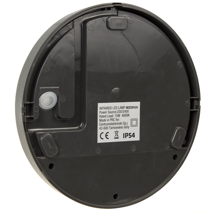Lámpara LED con sensor de movimiento Maclean, sensor PIR, color gris, 15 W, IP54, 1100 lm, luz neutra, MCE291 W, 2 unidades