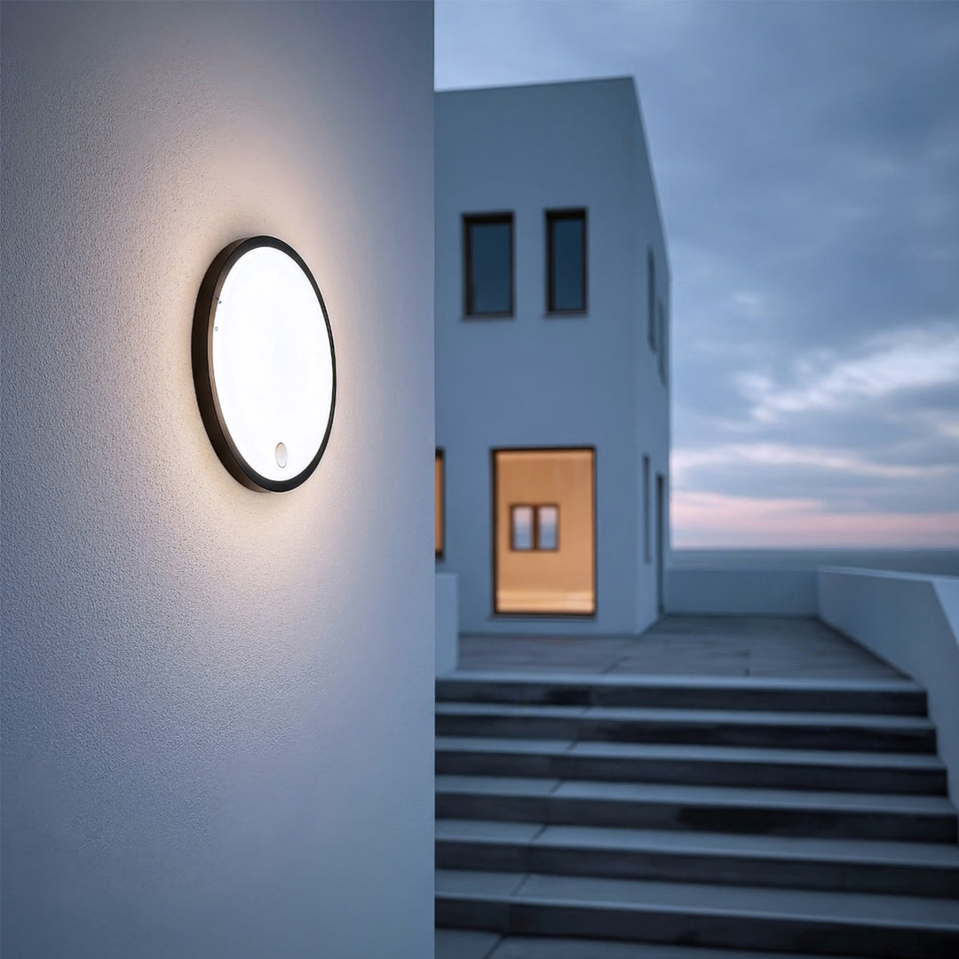 Lámpara LED con sensor de movimiento Maclean, sensor PIR, color negro, 10 W, IP65, 1000 lm, luz neutra, MCE525 B, 2 unidades
