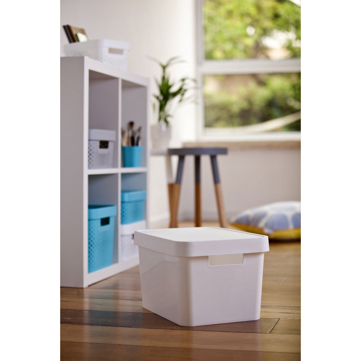 Recipiente con tapa Curver Infinity de 17 litros, color blanco, 3 unidades