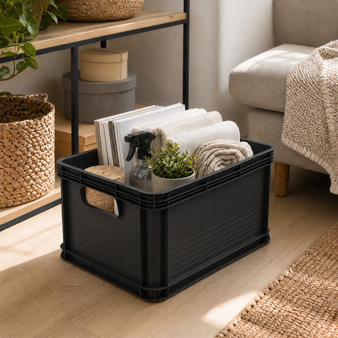 Recipiente Robert Keeeper, apilable, apto para alimentos, material resistente y duradero, dimensiones 40 x 30 x 22 cm, capacidad 20 l, 4 unidades