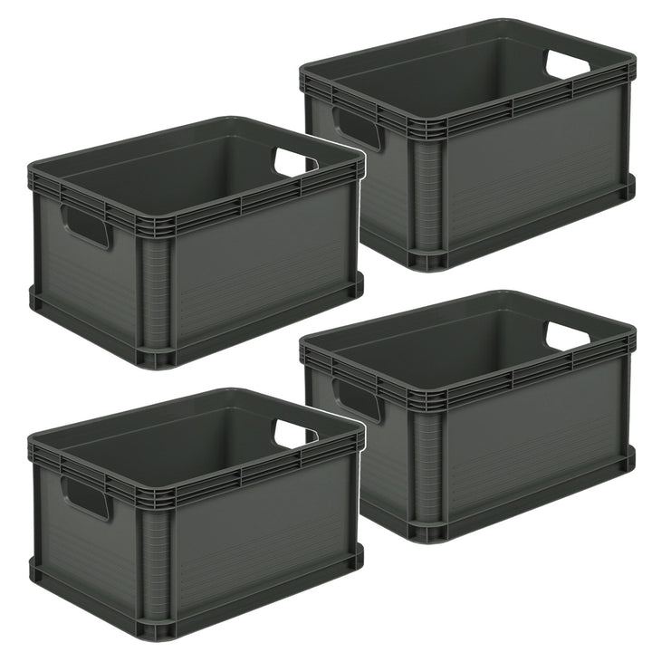 Recipiente Robert Keeeper, apilable, apto para alimentos, material resistente y duradero, dimensiones 40 x 30 x 22 cm, capacidad 20 l, 4 unidades