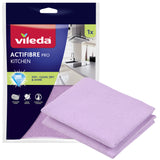 Paño de cocina Vileda Actifibre Pro, de microfibra, con recubrimiento de PVA, lavable hasta 60 °C, 183303, 2 unidades