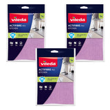 Paño de cocina Vileda Actifibre Pro, de microfibra, con recubrimiento de PVA, lavable hasta 60 °C, 183303, 3 unidades