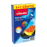 Fregona plana con cubo y escurridor GreenBlue, dos recambios de microfibra HQ, capacidad de 5,7 l, MaxiClean GB870 + 4 estropajos Vileda Pur Active Colors