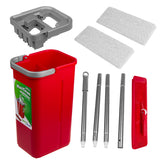 Fregona plana con cubo y escurridor GreenBlue, dos recambios de microfibra HQ, capacidad de 5,7 l, MaxiClean GB870 + paño Vileda Actifibre Pro