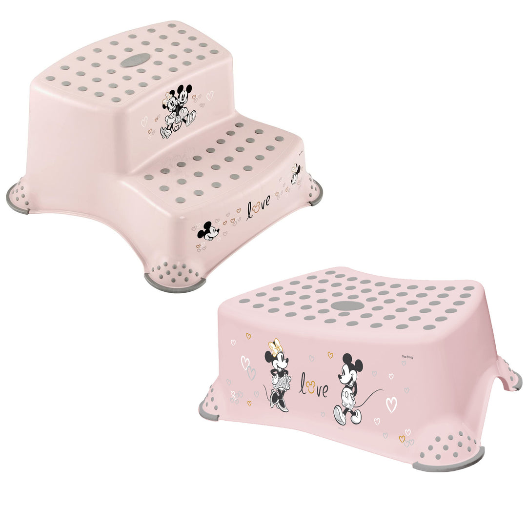 Estribo infantil + estribo infantil de dos peldaños Keeeper, con función antideslizante, serie «Minnie Mouse»