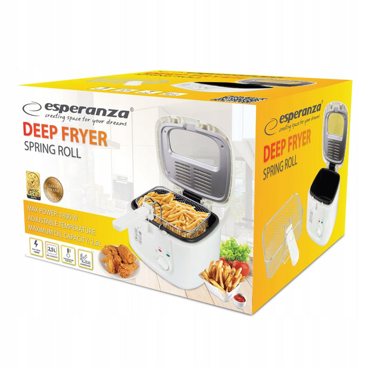 Freidora Esperanza SPRING ROLL, 2,5 l, 1800 W, regulación de temperatura, Esperanza