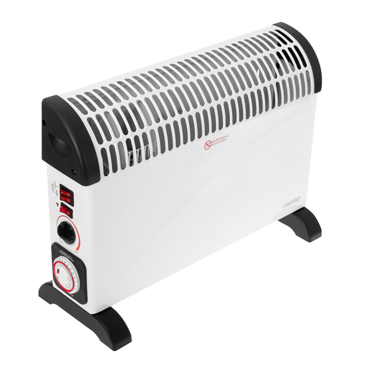 Convector eléctrico, termostato, 2000 W, temporizador de 24 horas, blanco, cable de 150 cm, Mesko, MS 7741W