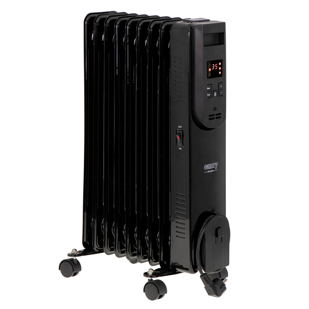 Radiador de aceite, 11 aletas, 2500 W, mando a distancia, pantalla LED, termostato, Camry CR 7813
