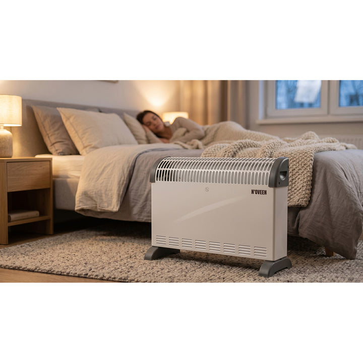 Convector eléctrico, 2000 W, con termostato, blanco, Noveen
