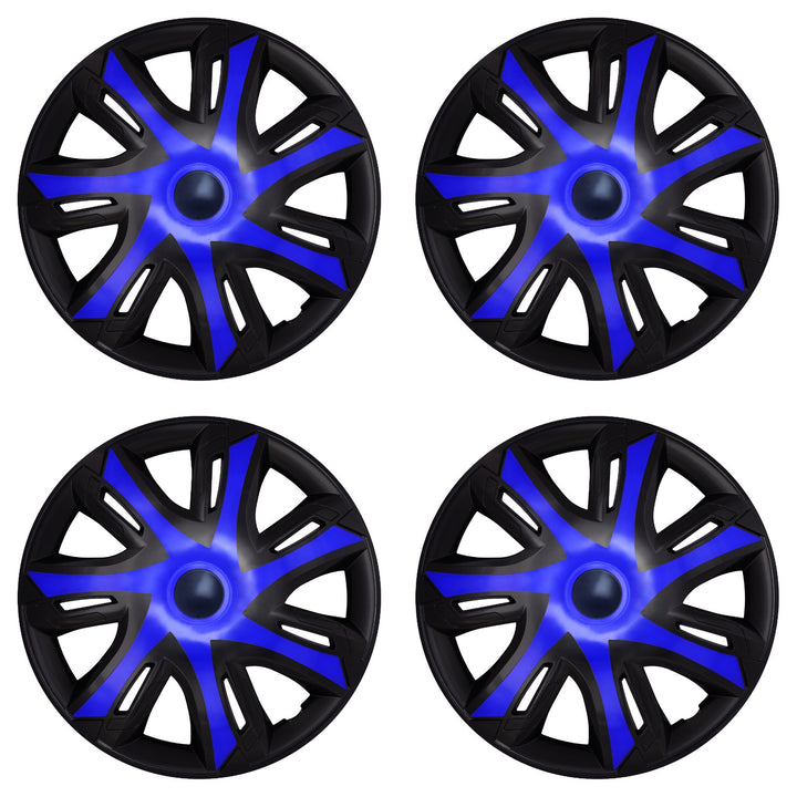 Tapacubos universales para coche de 14'' NRM N-Power azul/negro, 4 unidades