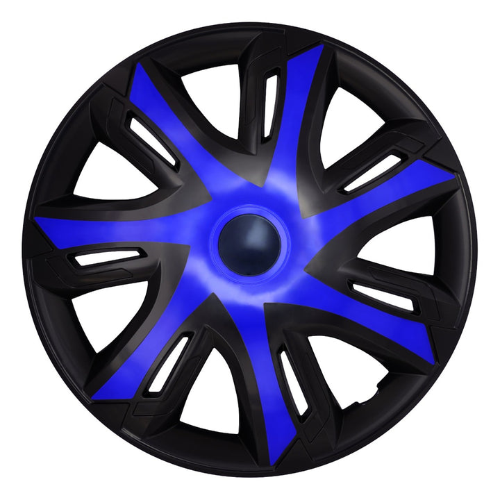 Tapacubos universales para coche de 16'' NRM N-Power azul/negro, 4 unidades