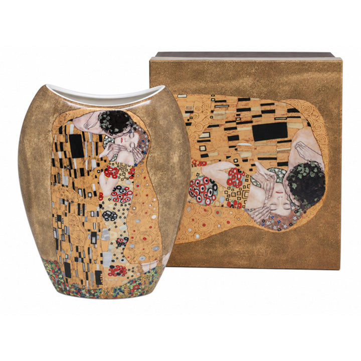Jarrón de porcelana en caja de regalo, colección «El beso» de Klimt