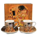 Tazas de porcelana para espresso «El beso de Klimt», 2 x 100 ml, Queen Isabell