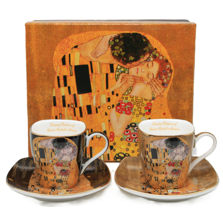 Tazas de porcelana para espresso «El beso de Klimt», 2 x 100 ml, Queen Isabell