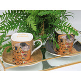 Tazas de porcelana para espresso «El beso de Klimt», 2 x 100 ml, Queen Isabell
