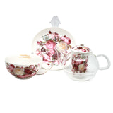 Juego de té «Rosas», taza y tetera (tea for one) Queen Isabell