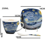 Tazas de porcelana Van Gogh «Noche estrellada», 2 x 250 ml, juego de 2 unidades, Queen Isabell