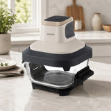 Freidora sin aceite LOVIO PureFry Ultra Crisp LVAF003BE 4 l + 1,5 l, 1550 W, color beige, con recipientes de cristal