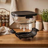 Freidora sin aceite LOVIO PureFry Ultra Crisp LVAF003BE 4 l + 1,5 l, 1550 W, color beige, con recipientes de cristal