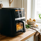 Freidora sin aceite LOVIO DualHeat XXL Ceramic LVAF004BK, 9 l, 2000 W, color negro