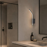 Aplique de interior Tilmann, negro, LED 10 W, 550 lm, 4000 K, H 36 cm, IP44, control táctil, 75088