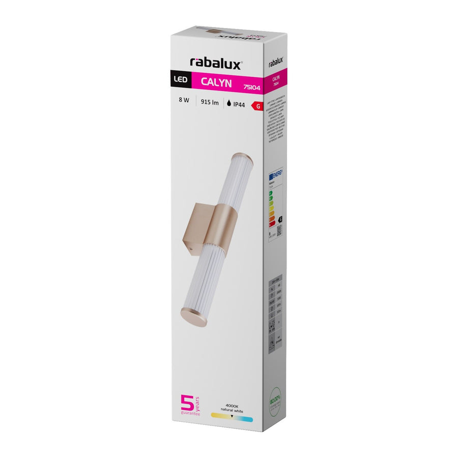 Aplique de baño, Calyn, LED 8 W, 4000 K, 620 lm, L 40 cm, dorado, IP44, 75104
