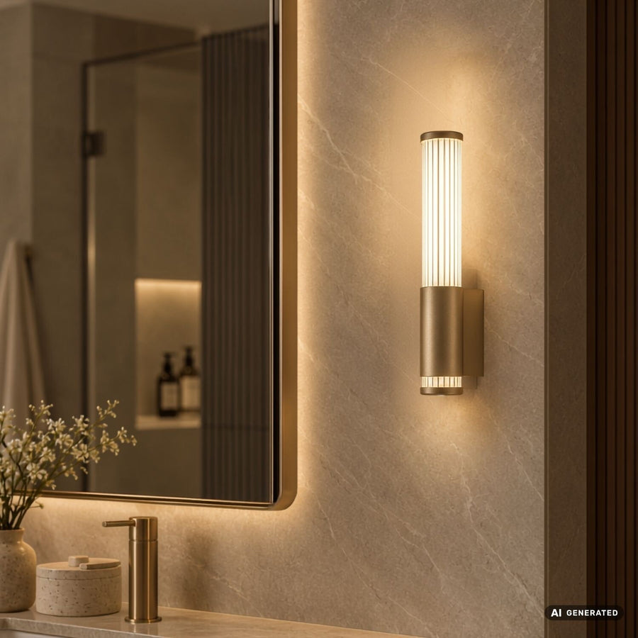 Aplique de baño, Calyn, LED 6 W, 4000 K, 530 lm, 29 cm de altura, dorado, IP44, 75106