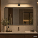 Aplique de baño, Seyra, LED 12 W, 4000 K, 910 lm, L 60 cm, negro, IP44, 75113