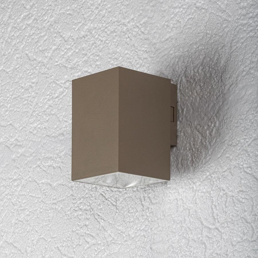 Aplique de exterior, Urfa, LED 9 W, 900 lm, temperatura de color 2700, 4000, 6500 K, H 11,5 cm, IP65, gris-beige, 77216