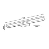 Aplique de baño, Odran, LED 18 W, 1350 lm, 4000 K, L 60 cm, color gris plomo, IP44, 75115