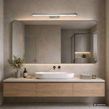 Aplique de baño, Odran, LED 18 W, 1350 lm, 4000 K, L 60 cm, color gris plomo, IP44, 75115