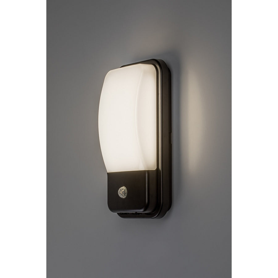 Aplique de exterior, Matzen, LED 20 W, 1860 lm, 4000 K, H 30 cm, IP65, negro, con sensor PIR, 77233