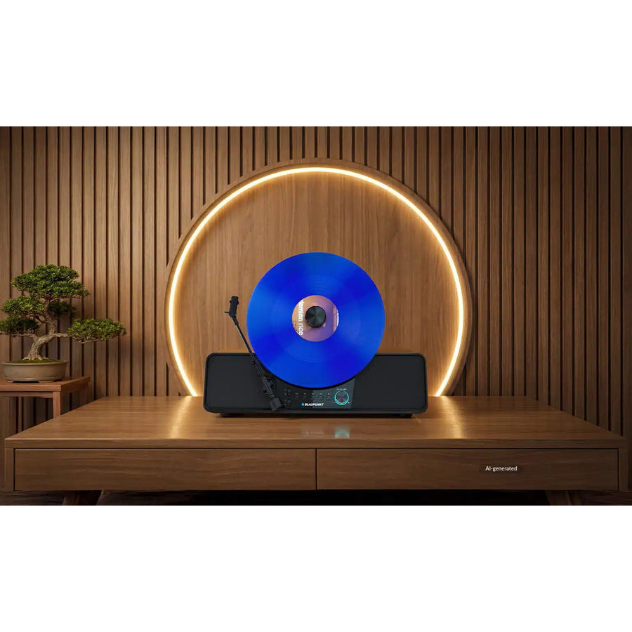 Tocadiscos automático de vinilo Blaupunkt, vertical, con Bluetooth y USB, cápsula Audio-Technica, compatible con discos de 7" y 12", Varsovia VT200BT